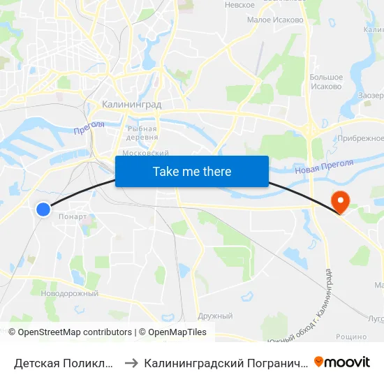 Детская Поликлиника (Из Центра) to Калининградский Пограничный Институт Фсб России map