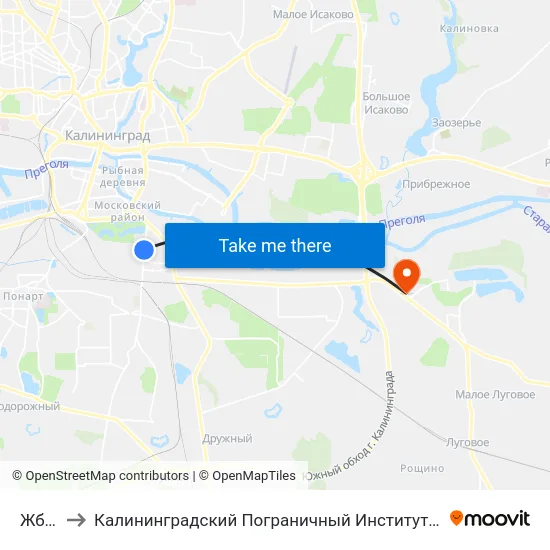 Жби-2 to Калининградский Пограничный Институт Фсб России map