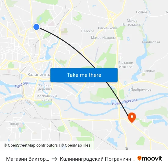 Магазин Виктория (Из Центра) to Калининградский Пограничный Институт Фсб России map