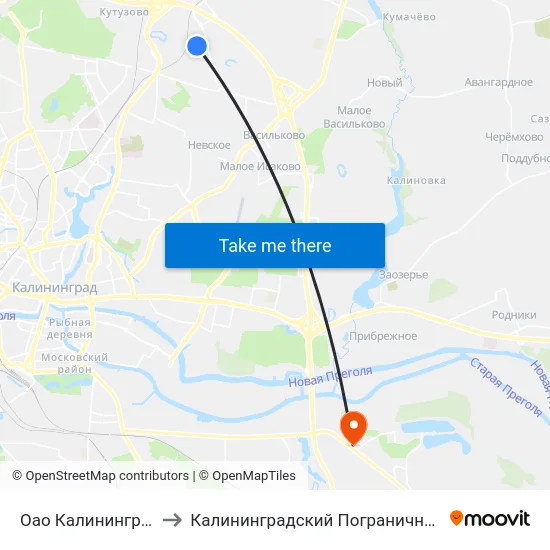 Оао Калининградстройтранс to Калининградский Пограничный Институт Фсб России map