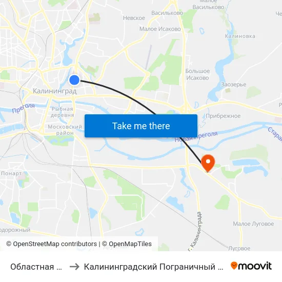 Областная Больница to Калининградский Пограничный Институт Фсб России map