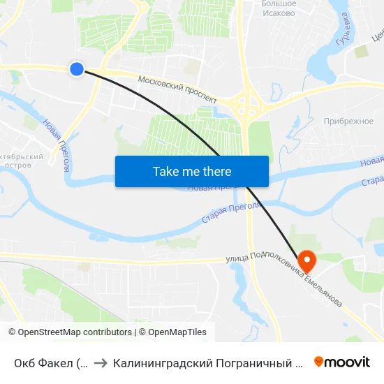 Окб Факел (В Центр) to Калининградский Пограничный Институт Фсб России map