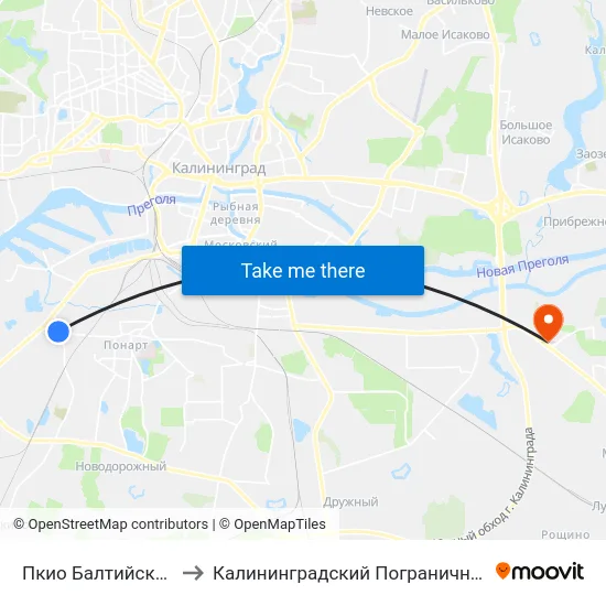 Пкио Балтийский (Из Центра) to Калининградский Пограничный Институт Фсб России map