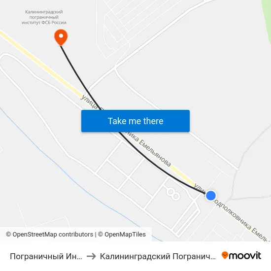 Пограничный Институт (В Центр) to Калининградский Пограничный Институт Фсб России map