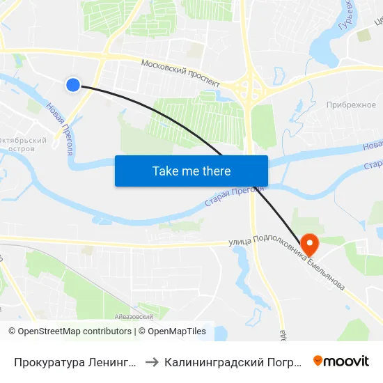 Прокуратура Ленинградского Района (В Центр) to Калининградский Пограничный Институт Фсб России map