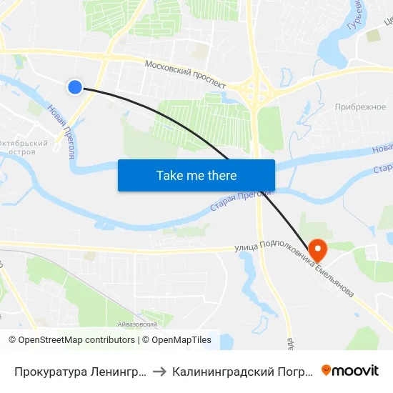 Прокуратура Ленинградского Района (Из Центра) to Калининградский Пограничный Институт Фсб России map