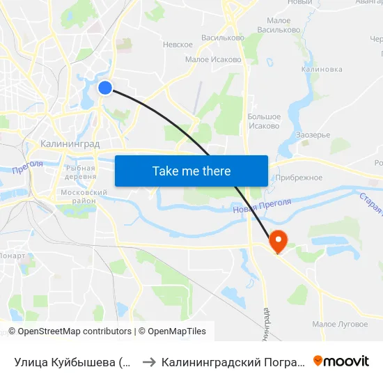 Улица Куйбышева (На Ул. Невского, В Центр) to Калининградский Пограничный Институт Фсб России map