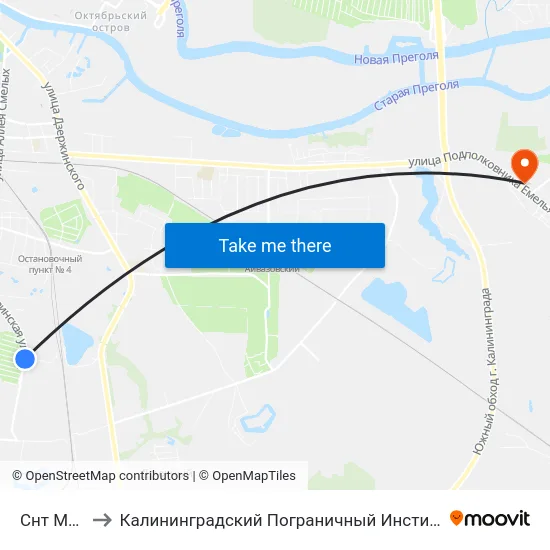 Снт Медик to Калининградский Пограничный Институт Фсб России map