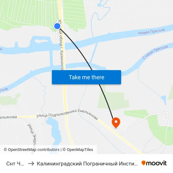 Снт Чайка to Калининградский Пограничный Институт Фсб России map
