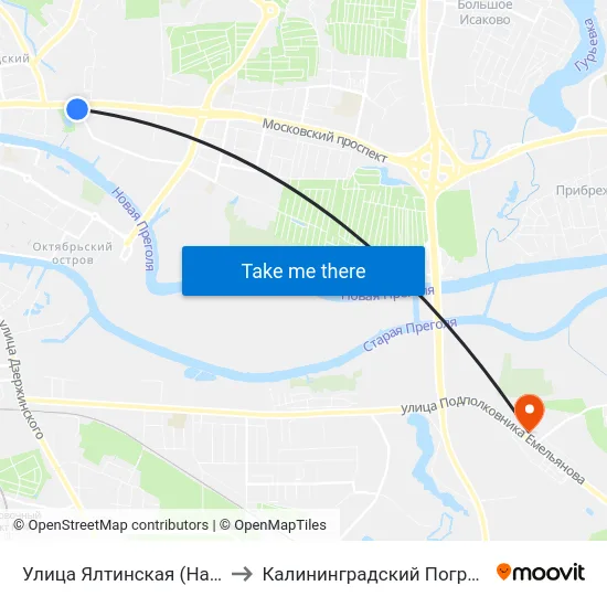 Улица Ялтинская (На Ул. Ялтинской, Из Центра) to Калининградский Пограничный Институт Фсб России map