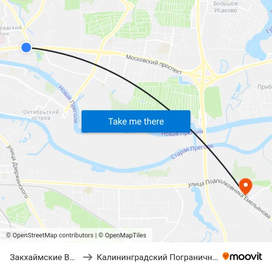 Закхаймские Ворота (В Центр) to Калининградский Пограничный Институт Фсб России map