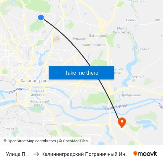 Улица Платова to Калининградский Пограничный Институт Фсб России map