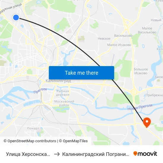 Улица Херсонская (По Требованию) to Калининградский Пограничный Институт Фсб России map
