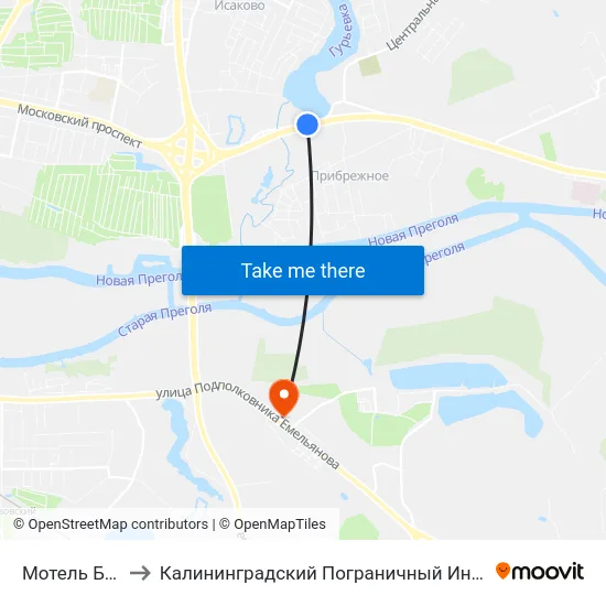 Мотель Балтика to Калининградский Пограничный Институт Фсб России map
