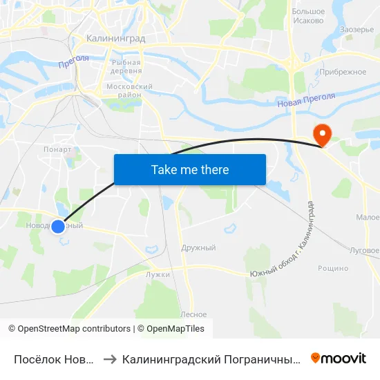 Посёлок Новодорожный to Калининградский Пограничный Институт Фсб России map