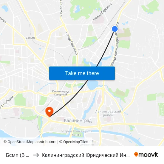 Бсмп (В Центр) to Калининградский Юридический Институт Мвд России map