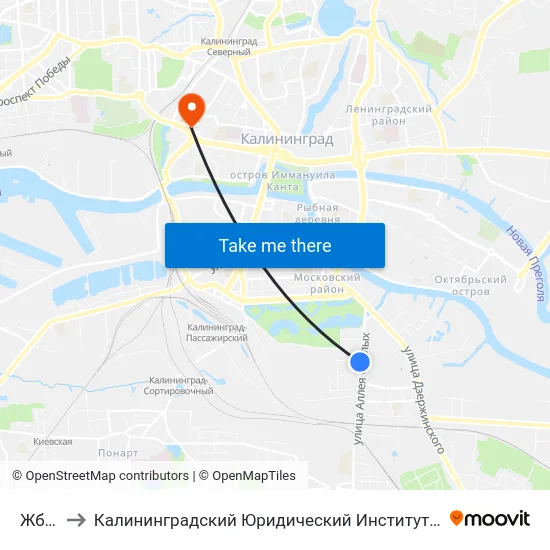 Жби-2 to Калининградский Юридический Институт Мвд России map