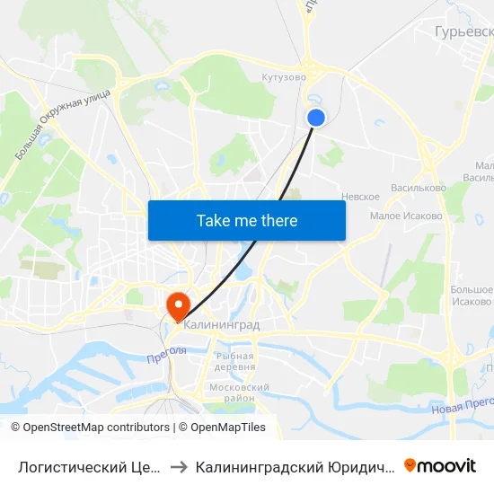 Логистический Центр (По Требованию) to Калининградский Юридический Институт Мвд России map