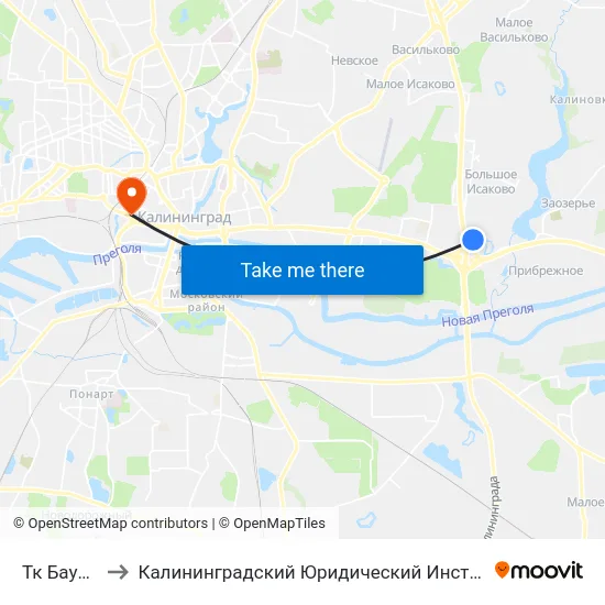Тк Бауцентр to Калининградский Юридический Институт Мвд России map