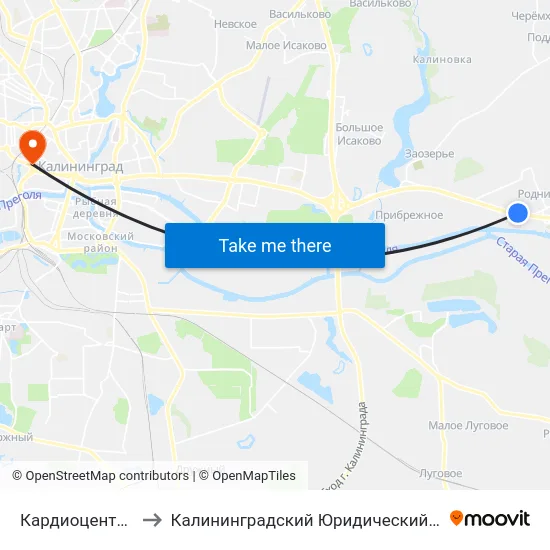 Кардиоцентр (В Центр) to Калининградский Юридический Институт Мвд России map