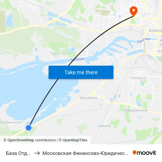 База Отдыха (В Центр) to Московская Финансово-Юридическая Академия. Калининградский Филиал map
