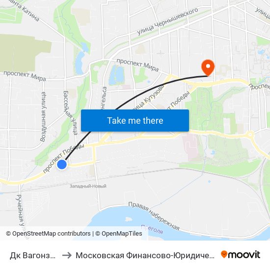 Дк Вагонзавода (В Центр) to Московская Финансово-Юридическая Академия. Калининградский Филиал map