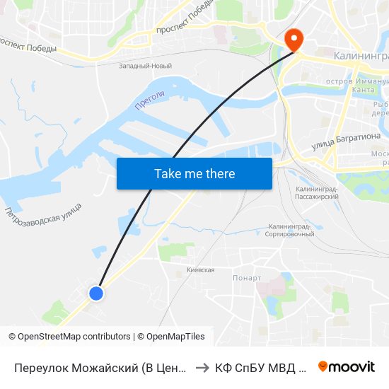 Переулок Можайский (В Центр) to КФ СпБУ МВД РФ map