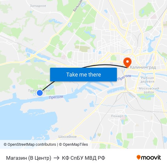 Магазин (В Центр) to КФ СпБУ МВД РФ map