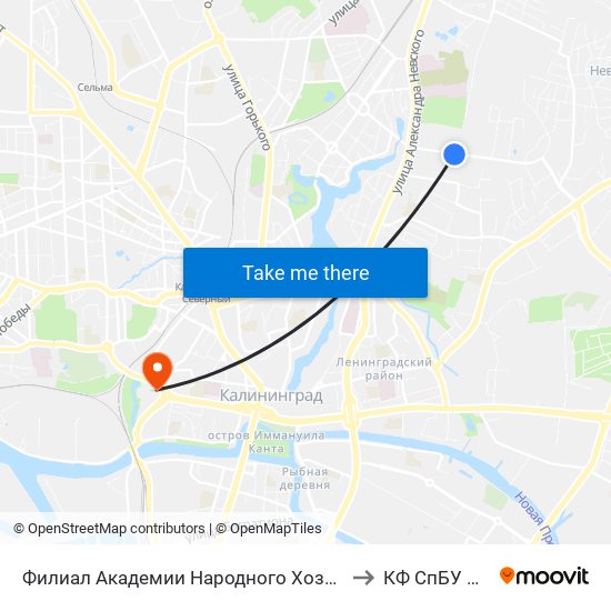 Филиал Академии Народного Хозяйства (Из Центра) to КФ СпБУ МВД РФ map