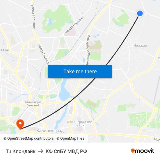 Тц Клондайк to КФ СпБУ МВД РФ map