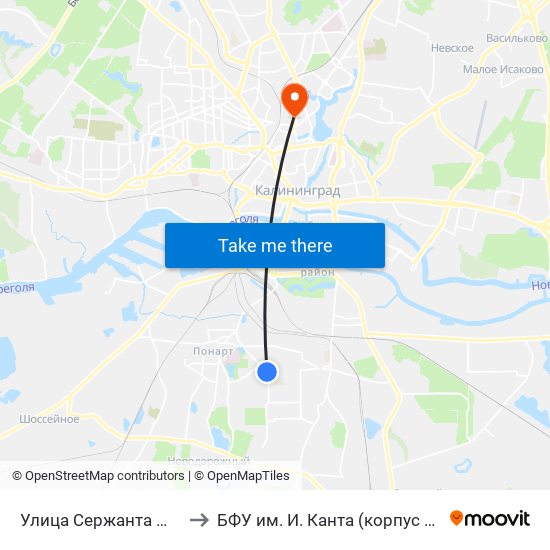 Улица Сержанта Щедина (Из Центра) to БФУ им. И. Канта (корпус на Горького, бывш. БИЭФ) map