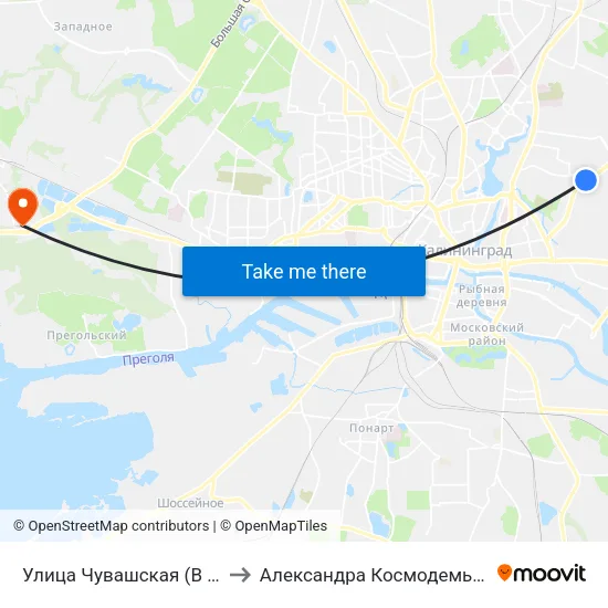 Улица Чувашская (В Центр) to Александра Космодемьянского map