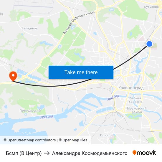 Бсмп (В Центр) to Александра Космодемьянского map
