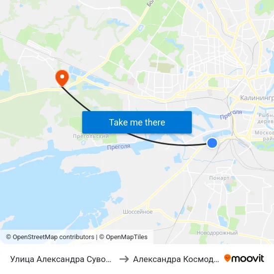 Улица Александра Суворова (В Центр) to Александра Космодемьянского map