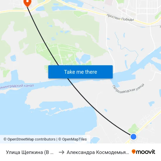 Улица Щепкина (В Центр) to Александра Космодемьянского map