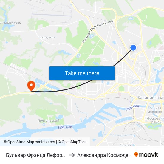 Бульвар Франца Лефорта (В Центр) to Александра Космодемьянского map