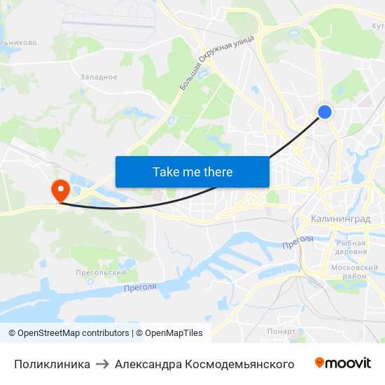 Поликлиника to Александра Космодемьянского map