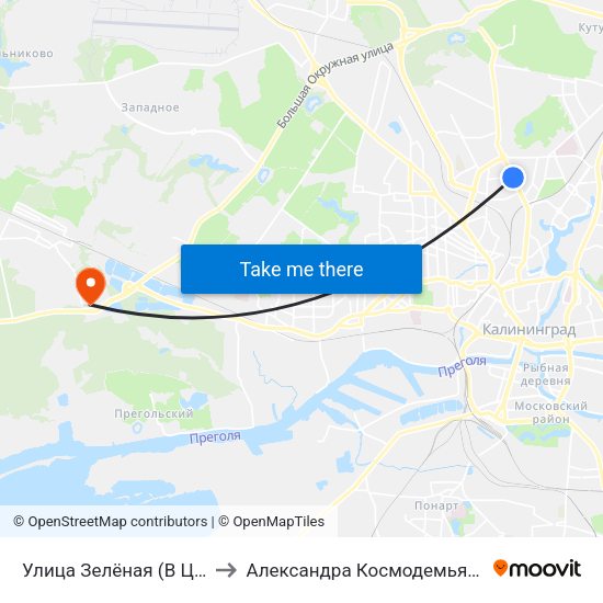 Улица Зелёная (В Центр) to Александра Космодемьянского map