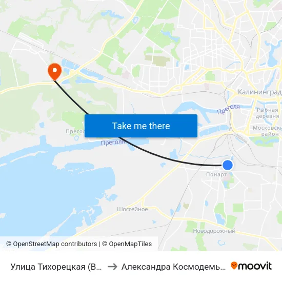 Улица Тихорецкая (В Центр) to Александра Космодемьянского map