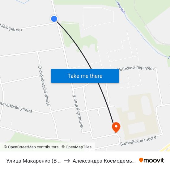 Улица Макаренко (В Центр) to Александра Космодемьянского map