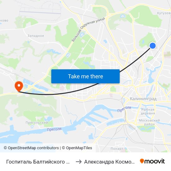 Госпиталь Балтийского Флота (В Центр) to Александра Космодемьянского map