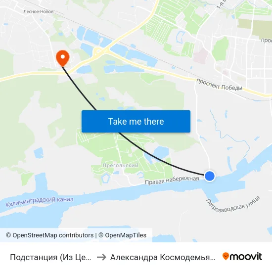 Подстанция (Из Центра) to Александра Космодемьянского map