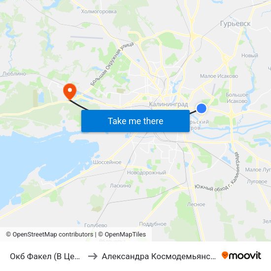 Окб Факел (В Центр) to Александра Космодемьянского map