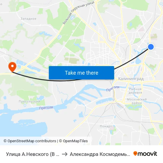 Улица А.Невского (В Центр) to Александра Космодемьянского map