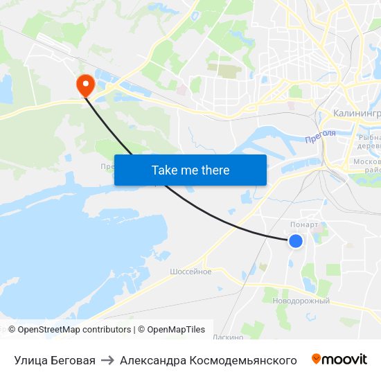 Улица Беговая to Александра Космодемьянского map