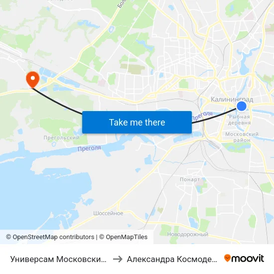 Универсам Московский (В Центр) to Александра Космодемьянского map