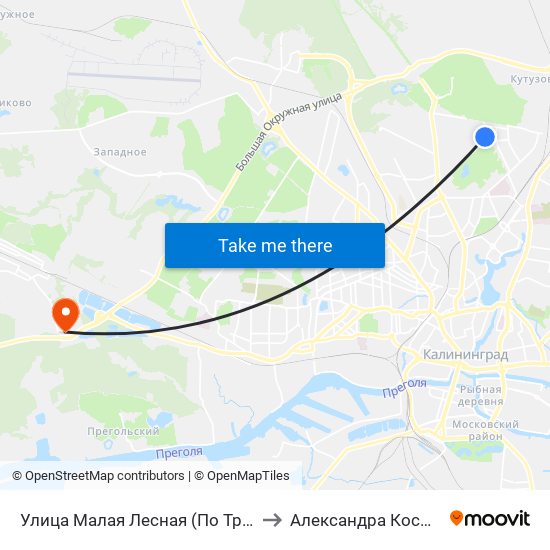 Улица Малая Лесная (По Требованию, Из Центра) to Александра Космодемьянского map