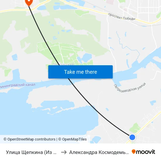 Улица Щепкина (Из Центра) to Александра Космодемьянского map
