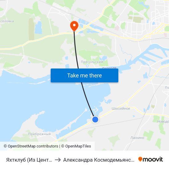 Яхтклуб (Из Центра) to Александра Космодемьянского map