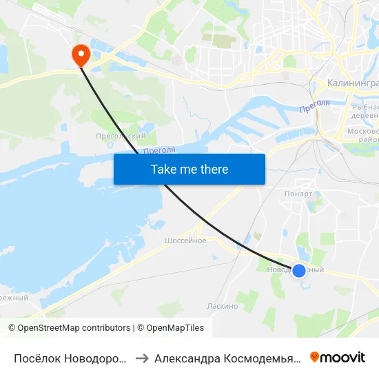 Посёлок Новодорожный to Александра Космодемьянского map